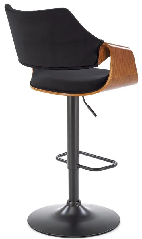 Scaun de bar H124 negru/nuc