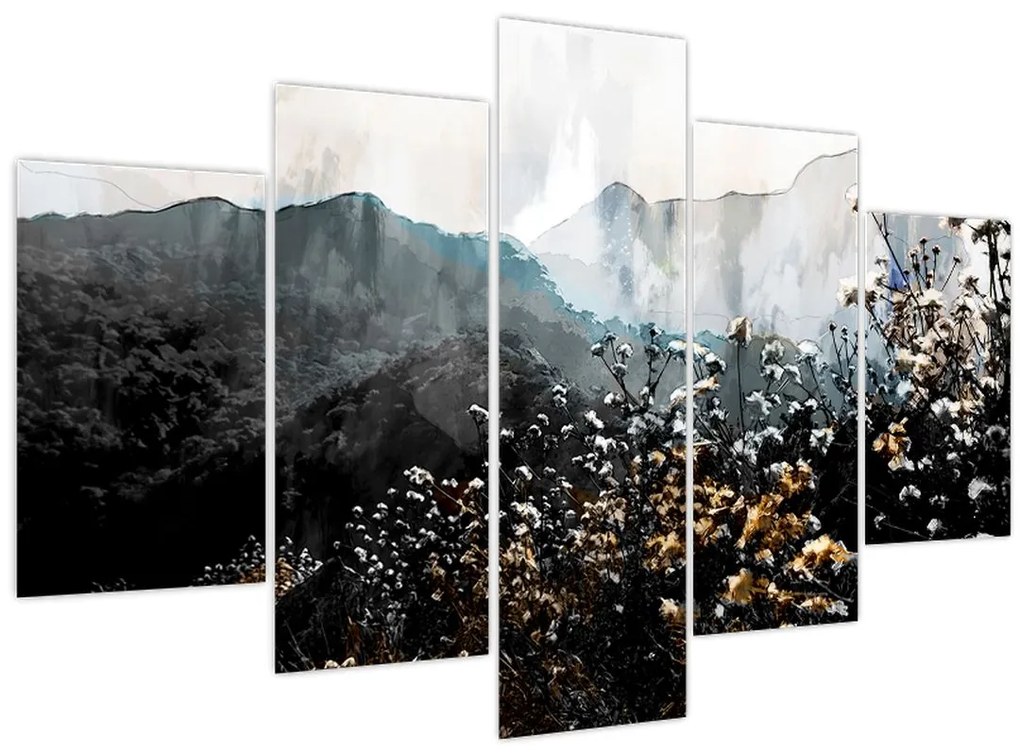 Tablou - Ilustrație de flori sălbatice (150x105 cm)