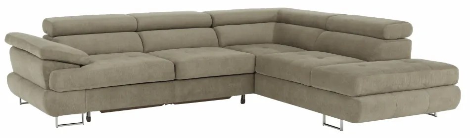 Set canapea cu spaţiu de depozitare, maro deschis melanj, material textil, dreapta, BUTON R