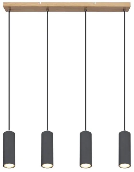 Lustră pe cablu ROBBY 4xGU10/35W/230V gri/maro Globo 57911-4HG