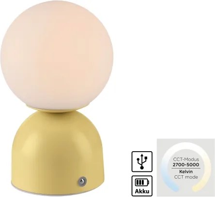 Schöner Wohnen 19218-81 - Lampă de masă LED RUDI, reglabilă, LED/1,2W/5V, galbenă