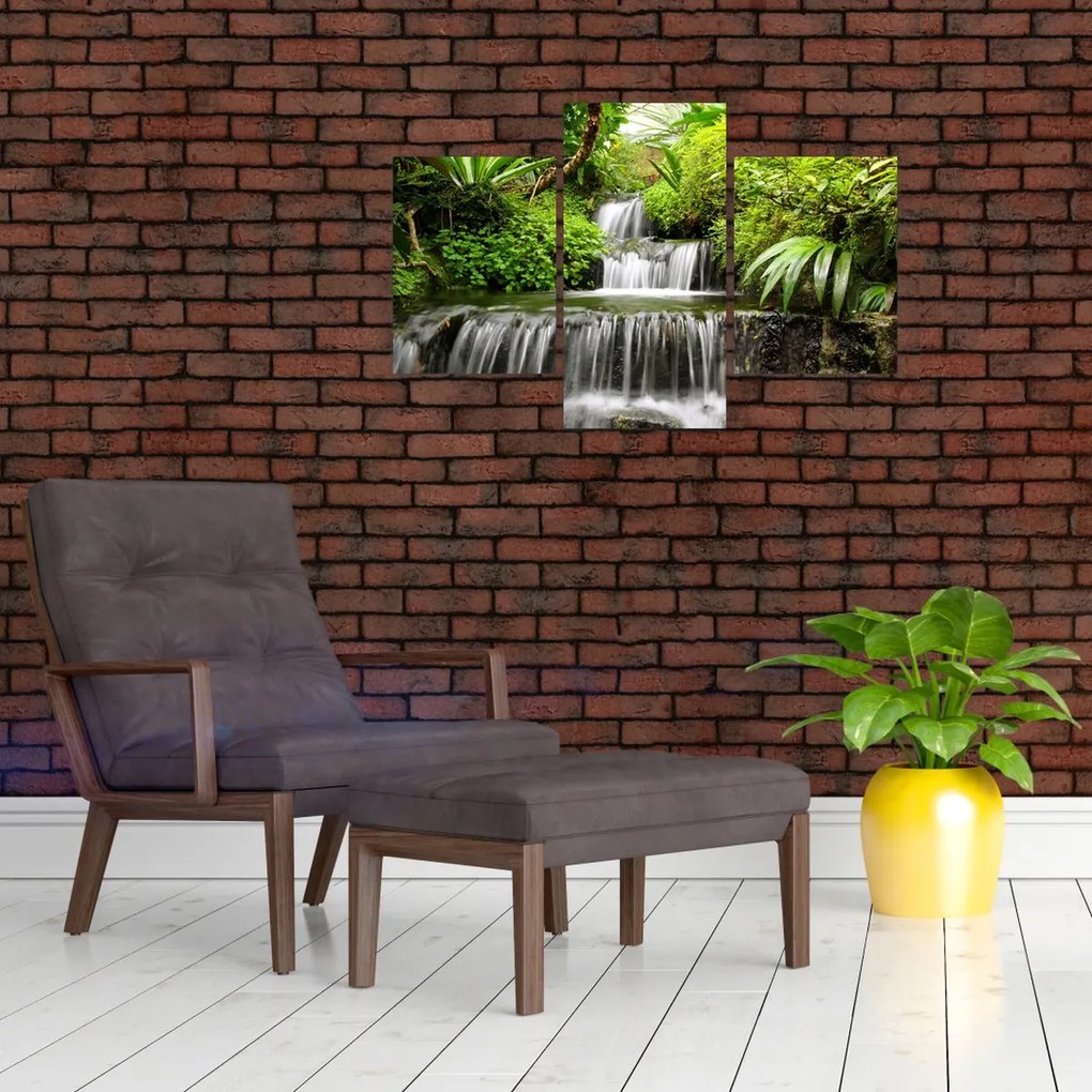 Tablou - Cascadă în pădurea tropicală (90x60 cm)