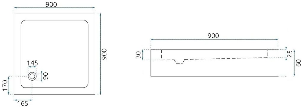 Cabină de duș Rea City 90x90 cm Gold Brush