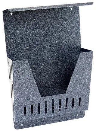 Cos/cutie publicitara, pentru ziare, cu acoperis, gri, format A4, 23x11x36.5 cm, Damech