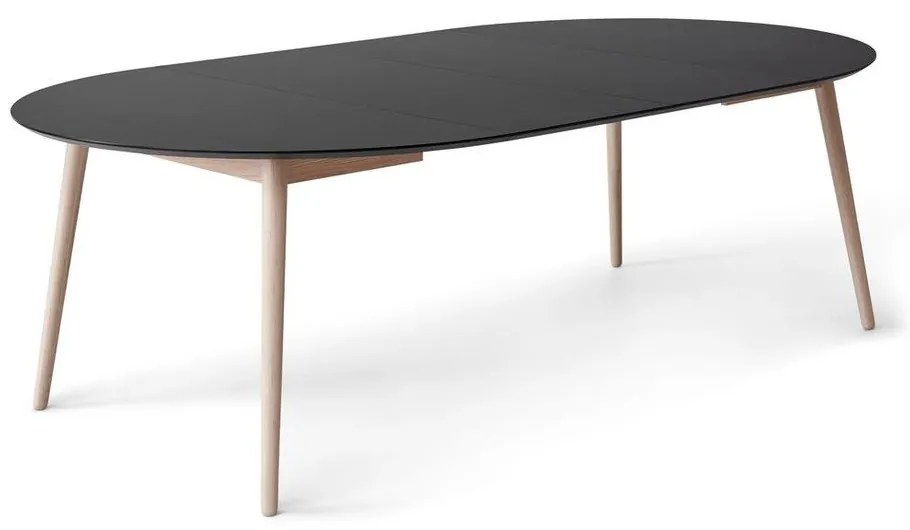 Masă de dining rotundă extensibilă cu blat negru cu blat suplimentar ø 135 cm Meza – Hammel Furniture