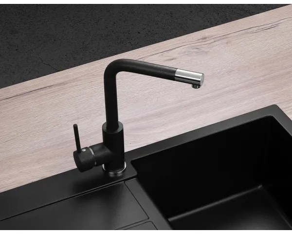 Concept BDG4327BC - Baterie pentru chiuvetă, 27,3 cm, granit/negru