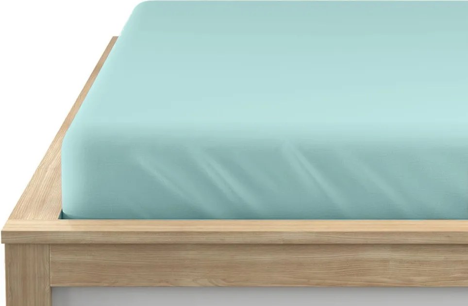 Cearsaf Jersey EXCLUSIVE cu elastic verde mentol deschis 90 x 200 cm