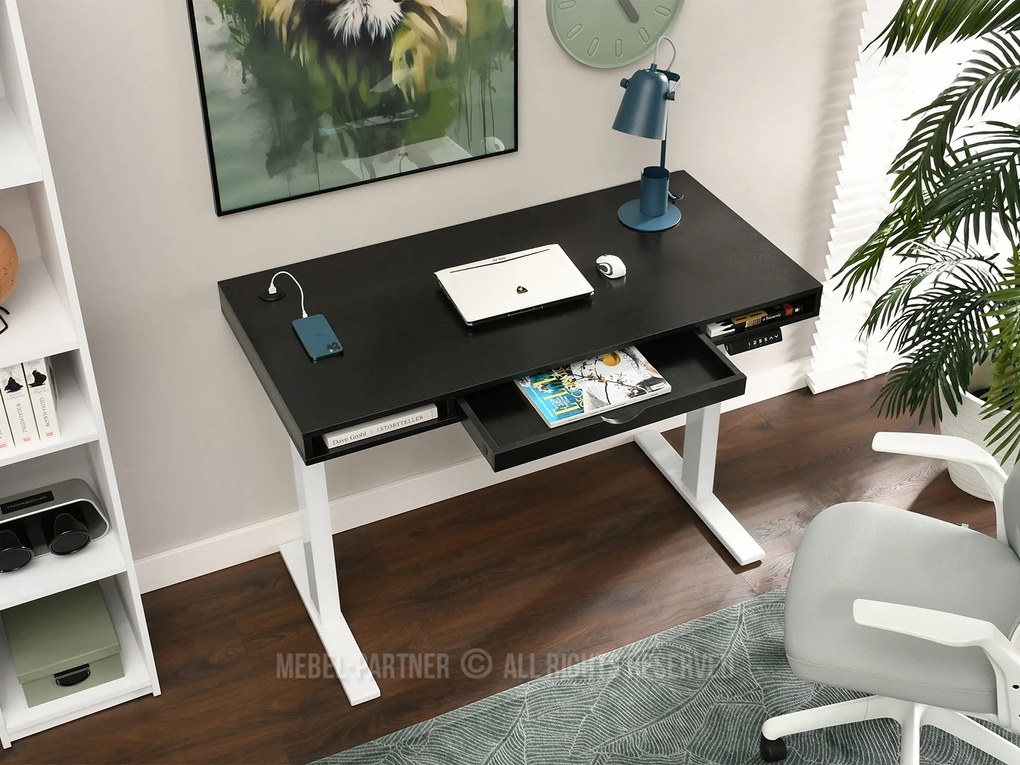 Masă PC Osto 120 (lemn negru + negru). 1109827