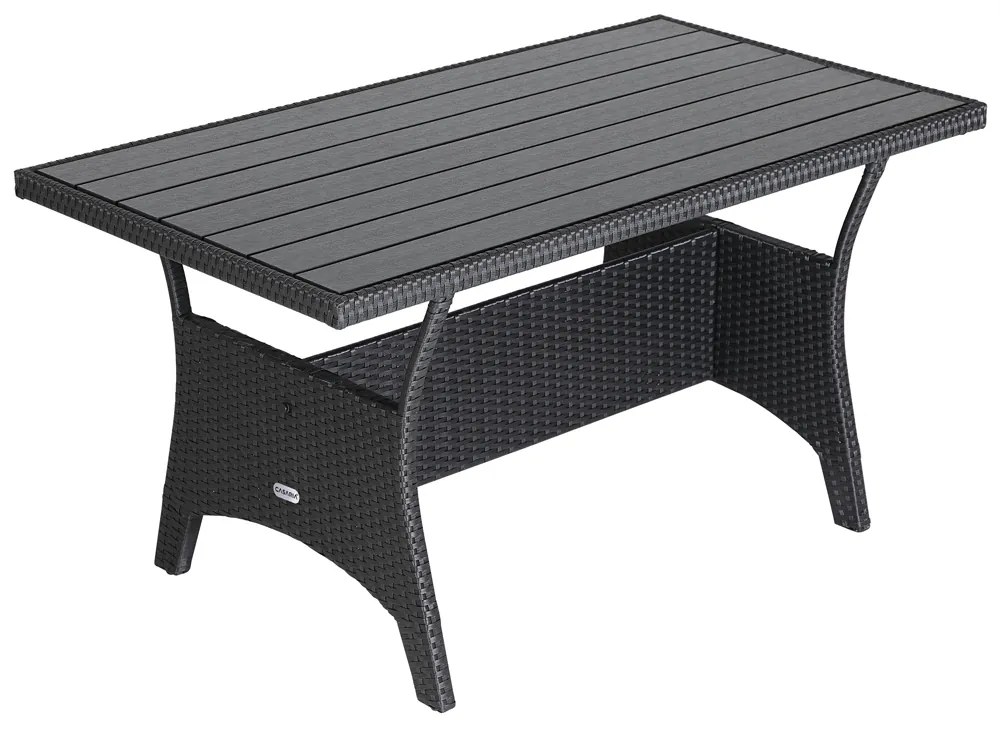 Deuba Set rattan Sedan + fotoliu + 2x taburet - negru