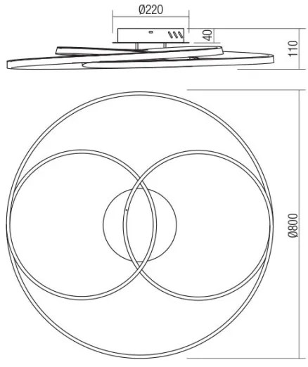 Plafonieră LED CENTRIX LED/92W/230V bronz Redo 01-2973