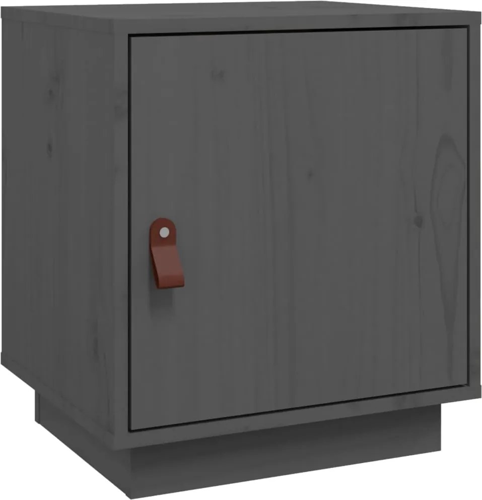 vidaXL Noptieră, gri, 40x34x45 cm, lemn masiv de pin