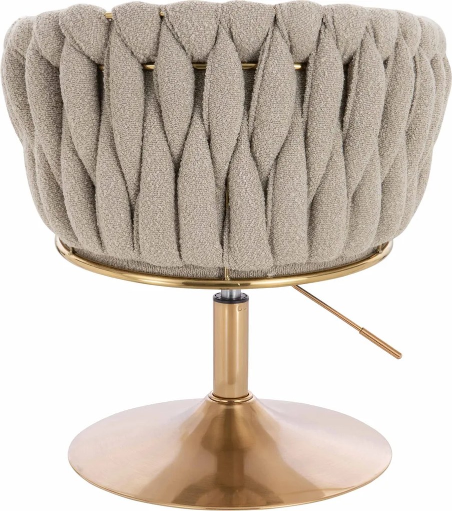 HR750N Scaun Latte Boucle cu Bază Aurie