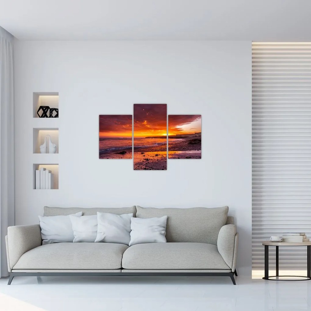 Tablou cu apus de soare la mare (90x60 cm)