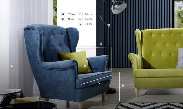 Fotoliu cu urechi Adrianna Typ 07 (Smaragd). 1038967