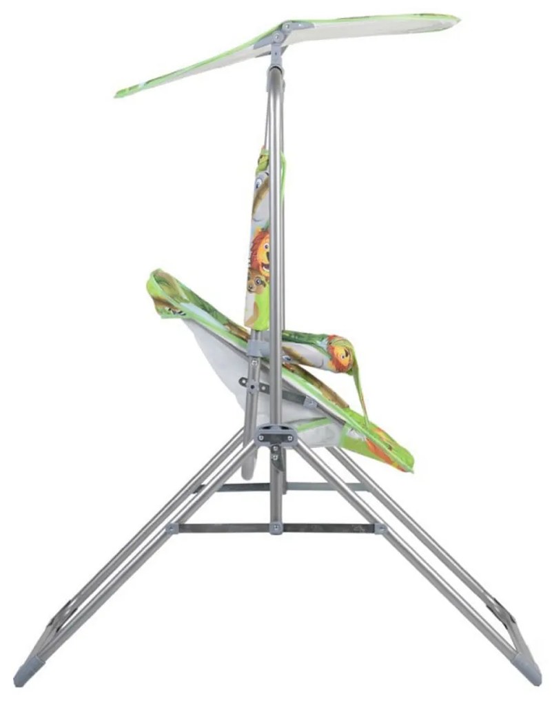 Leagan copii si bebelusi pentru interior si exterior Novokids™ Jungle Garden Swing, Cadru metalic, 0+ ani, Sezut reglabil in 3 trepte, Pozitie somn,