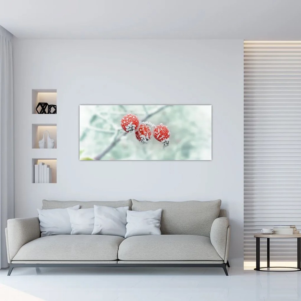 Tablou cu măcieșe înghețate (120x50 cm)