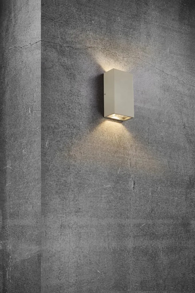 Aplica LED up/down de perete pentru iluminat exterior IP54 Rold Flat bej nisip