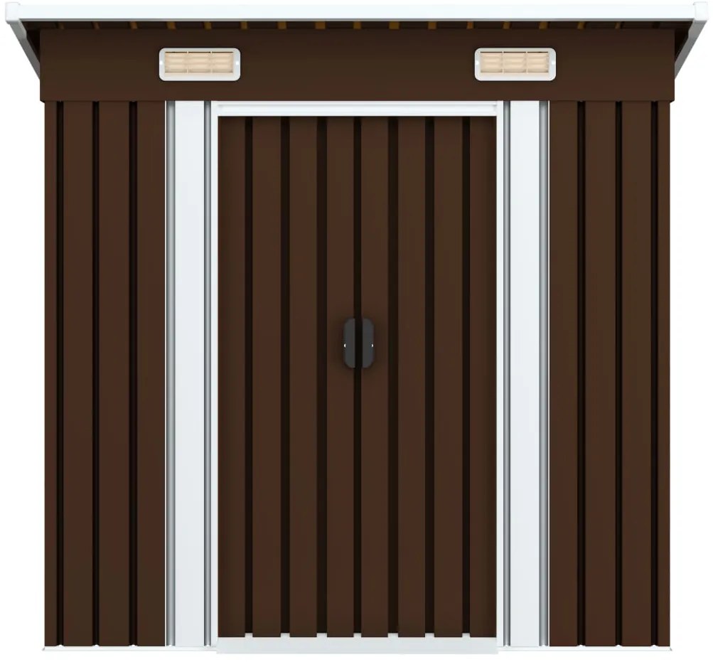 Magazie de gradina din metal , maro, 194 x 121 x 181 cm, otel