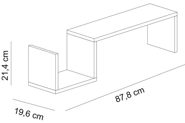 Raft de perete BIENCE 21,4x87,8 cm alb