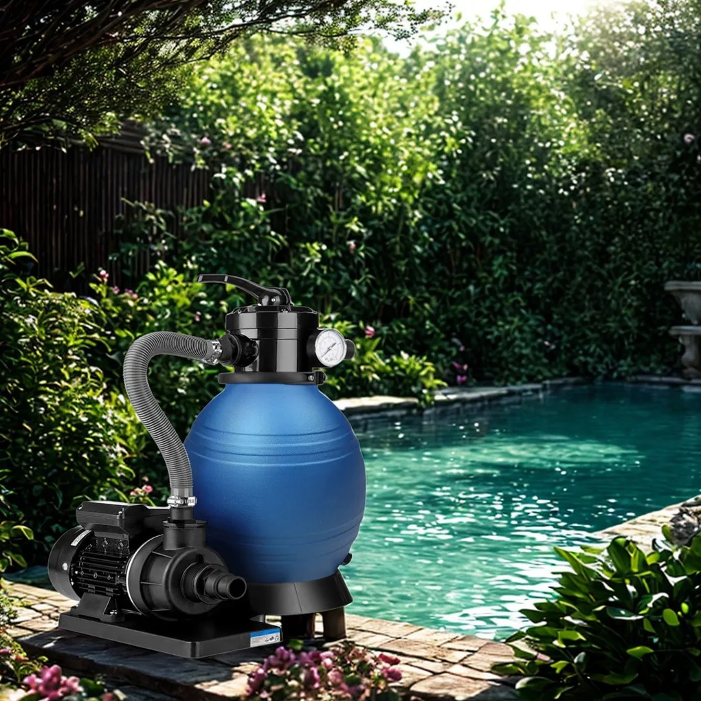 Sistem de filtrare cu nisip pentru piscină AQUA, 10 200 l/h, albastru Jurhan