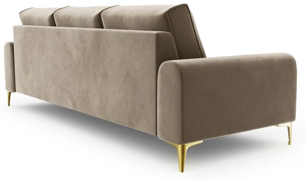 Canapea, Madara, Mazzini Sofas, 4 locuri, gold legs, 237x102x90 cm, catifea, bej