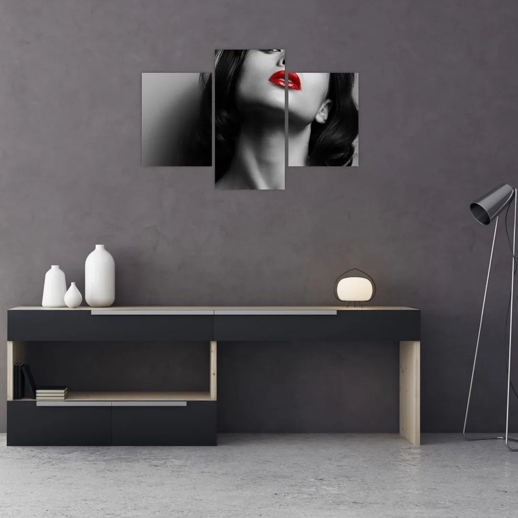 Tablou - Portretul unei femei cu ruj roșu (90x60 cm)