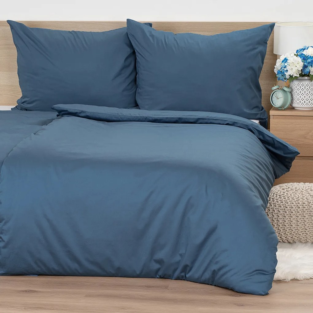 Lenjerie de pat din satin 4Home Sea Blue, 140 x 220 cm, 70 x 90 cm