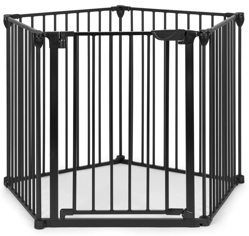 Balustradă de siguranță 5 panouri 60 cm metal negru