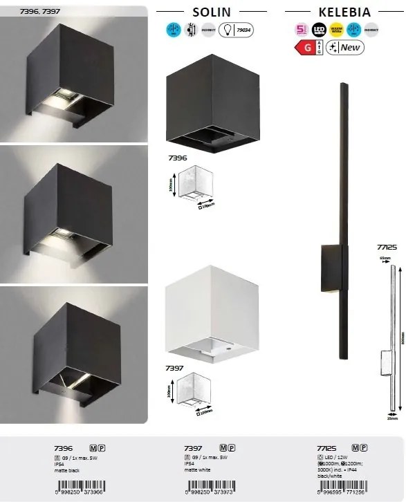 Aplica de perete iluminat exterior ambiental IP54 Solin negru