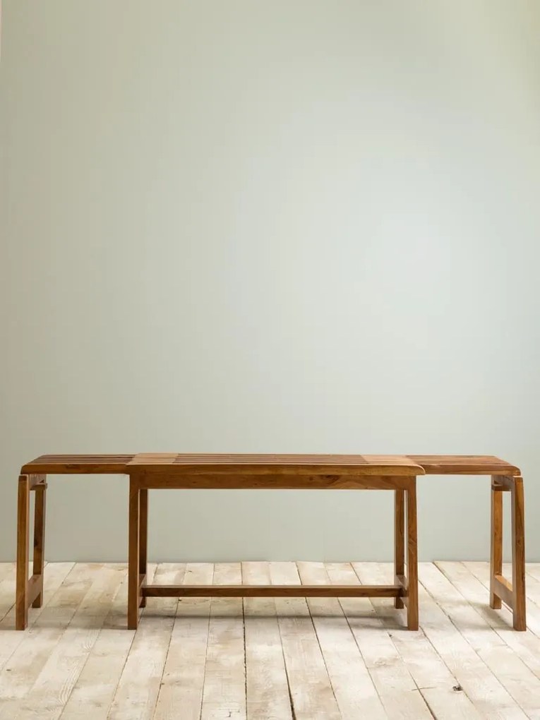 Bancă extensibilă din lemn de acacia, natur, 46 x 88–148 x 35 cm, „Extendable”