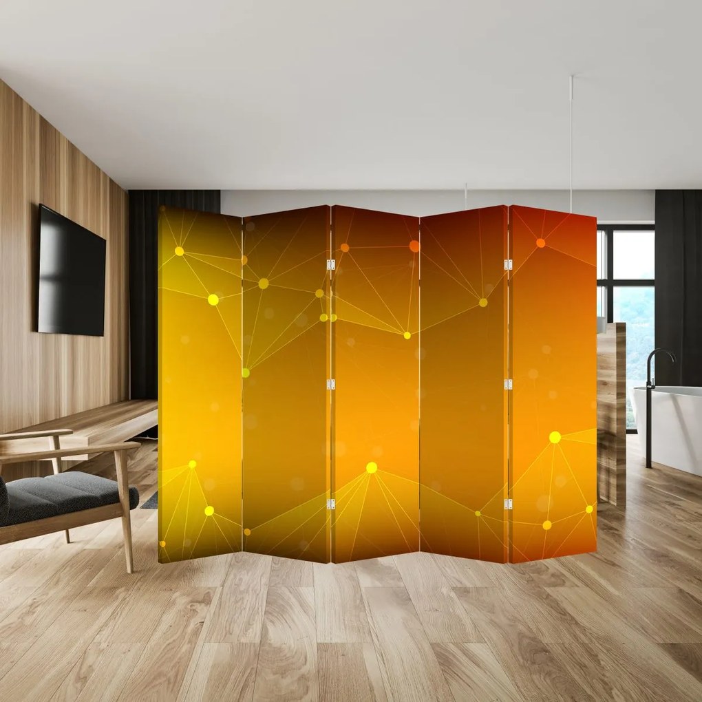 Paravan - Abstract galben (210x170 cm)