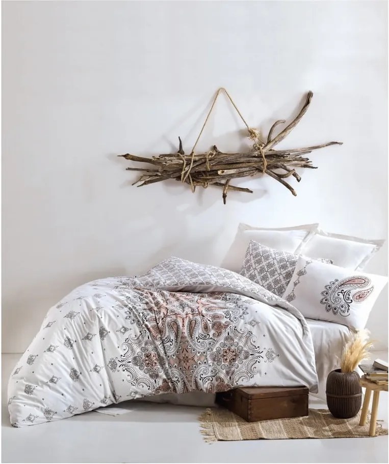 Set lenjerie de pat din bumbac pentru pat dublu Ranforce Alia, 200 x 220 cm