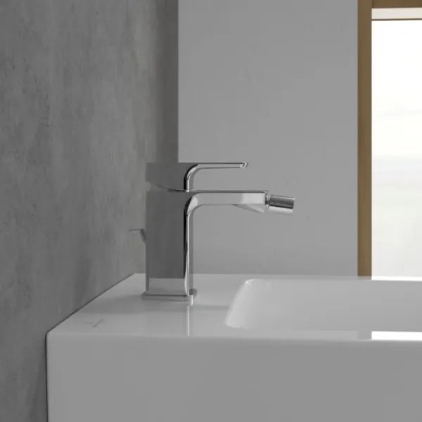 Villeroy & Boch TVB11200100061 - Baterie pentru bideu + set de evacuare SUBWAY, crom lucios