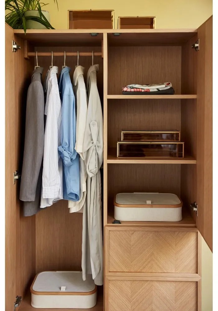 Set 2 organizatoare textile Hübsch Bamboo, bej