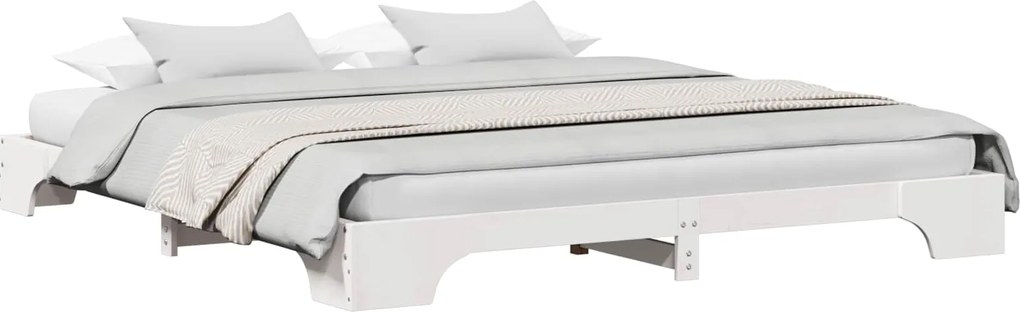 vidaXL Cadru de pat Alb 180 x 200 cm Lemn de pin masiv