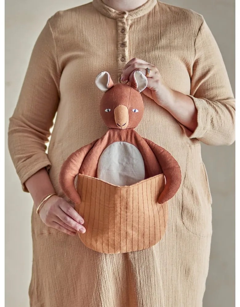 Coș de jucării pentru copii maro din material textil 46x7,5x33 cm Toto – Bloomingville Mini