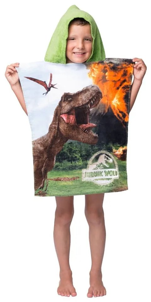 Poncho pentru copii pentru 3-8 ani din bumbac Jurassic World "Volcano" – Jerry Fabrics