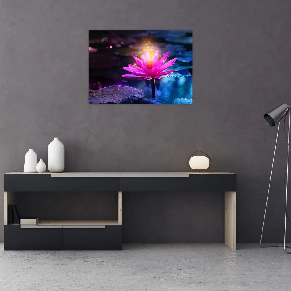 Tablou cu lotus pe apă (70x50 cm)