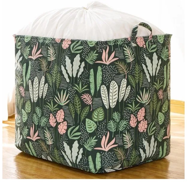 Cos pentru jucarii si rufe cu snur FLOWERS 50x40x50 cm