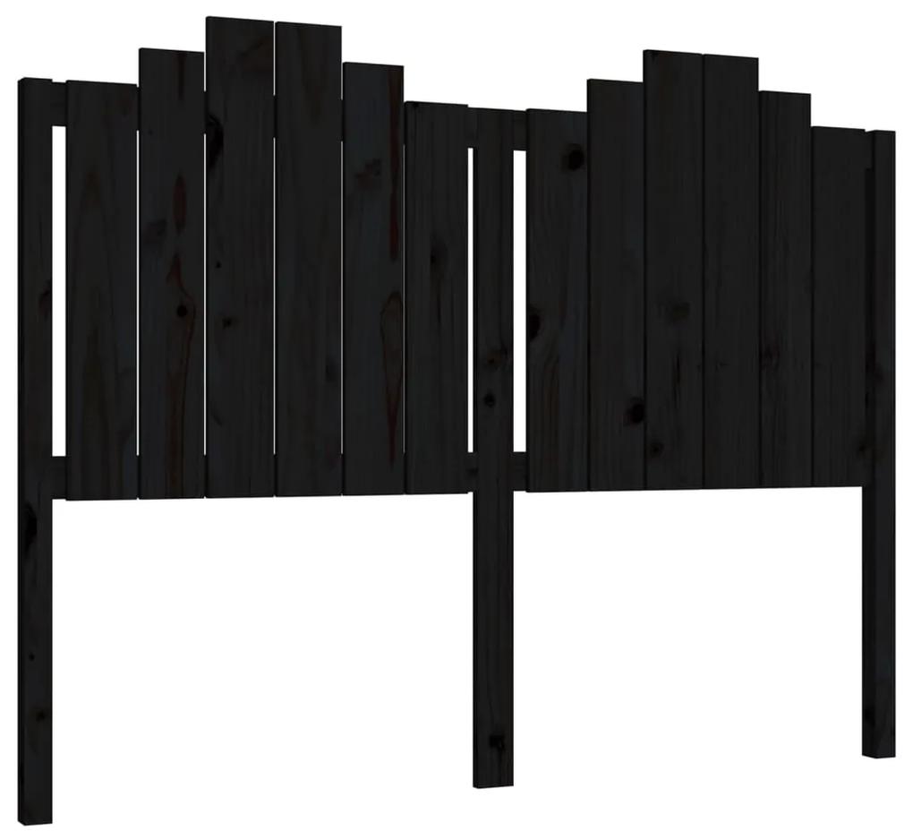 818474 vidaXL Tăblie de pat, negru, 146x4x110 cm, lemn masiv de pin
