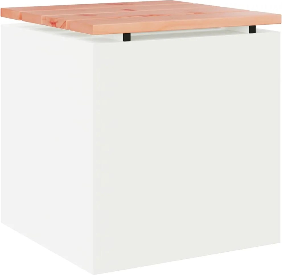 vidaXL Bancă de grădină Alb 40 x 40 x 43 cm Oțel