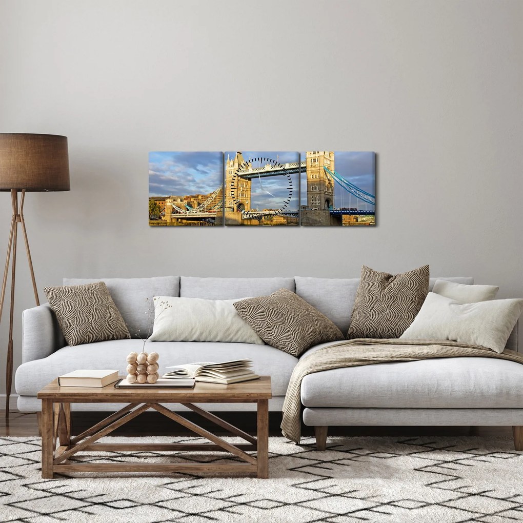 Tablou - Tower Bridge (cu ceas) (90x30 cm)