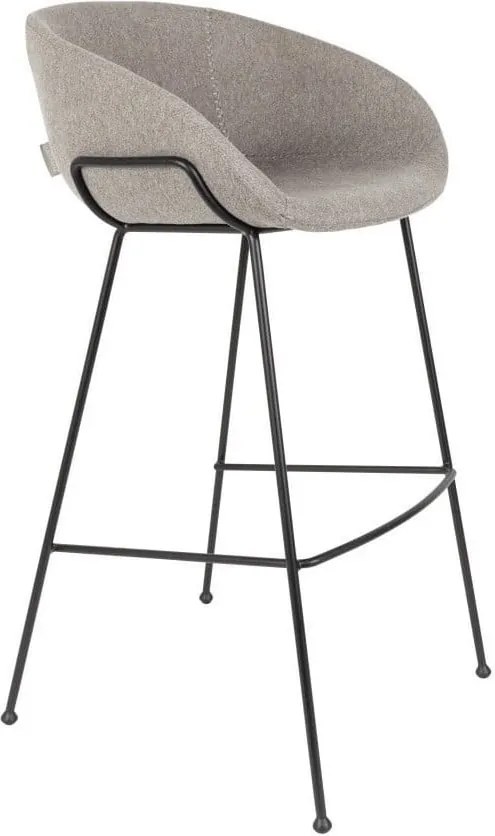 Set 2 scaune bar Zuiver Feston, înălțime scaun 76 cm, gri