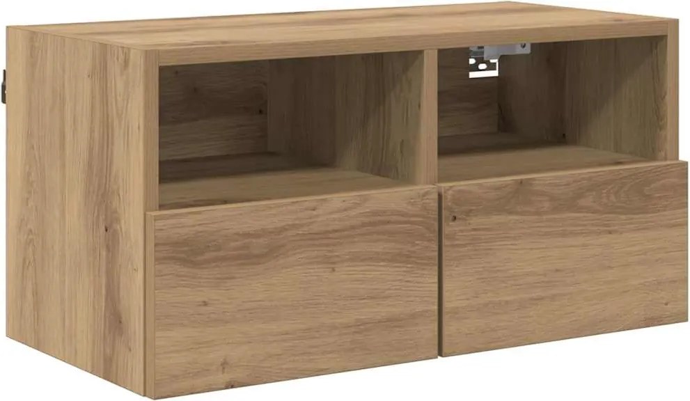 vidaXL Dulap TV de perete Pe perete Stejar Artizanal 60 x 30 x 30 cm