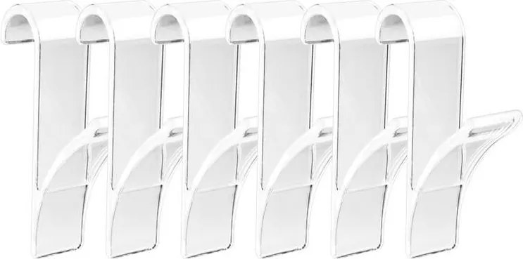 WENKO Cârlige pentru caloriferul din baie, transparente, set 6 buc