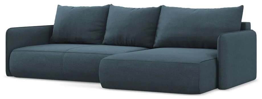 Colțar albastru extensibil/cu spațiu de depozitare (cu colț pe partea dreaptă) Nanea – Makamii