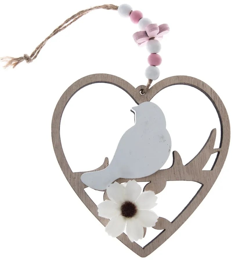 Set 2 decorațiuni din lemn în formă de inimă - Dakls