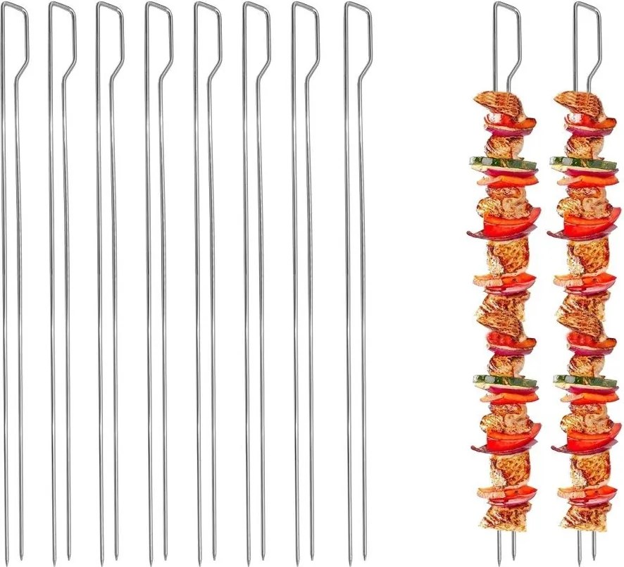 Țepușe pentru frigărui BBQ XL DELANO, lungime 30 cm – set 8 buc.