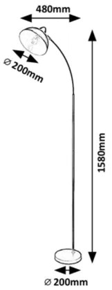 Lampadar DARON 1xE27/40W/230V crom mat Rabalux 5241