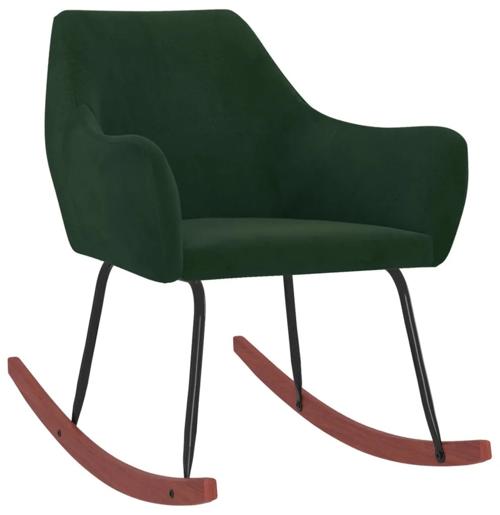 331020 vidaXL Scaun balansoar, verde închis, catifea